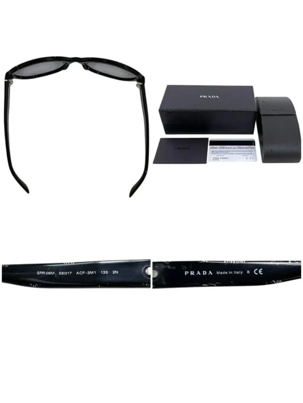 Prada Sunglasses Black Gradient Eyewear Acetate Case Lens